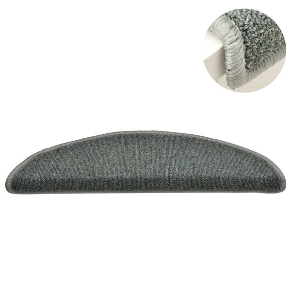 vidaXL Изтривалки за стълби, 15 бр., 56x17x3 см, тъмнозелени, полукръгли