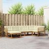 vidaXL Комплект дивани за открито 6 pcs Натурален и Крема