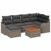 vidaXL Градински Софа Комплект със съхранение 7 pcs Сив полиратан
