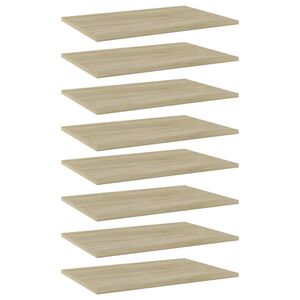 vidaXL Рафтове за етажерка, 8 бр, дъб сонома, 60x40x1,5 см, ПДЧ