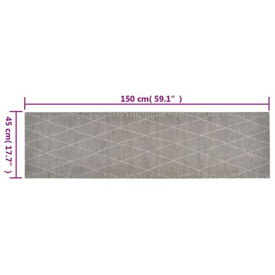 vidaXL Кухненско килимче, миещо, ромбове, 45x150 см, кадифе
