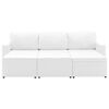 vidaXL 3-местен модулен разтегателен диван, бял, изкуствена кожа
