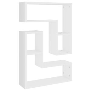vidaXL Стенни рафтове, 2 бр, бели, 50x15x50 см, инженерно дърво