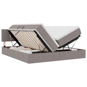 vidaXL LED легло за съхранение с матрак Таупе 180 x 200 cm Текстил