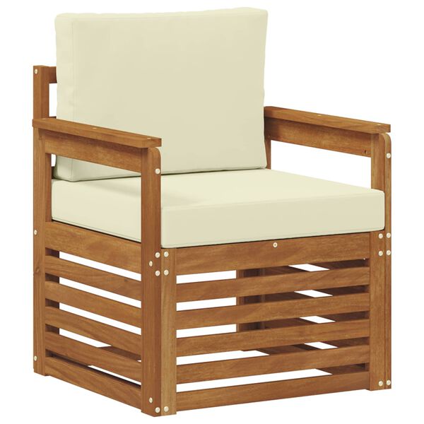 vidaXL Комплект дивани за открито Солидно акациево дърво и полиестер