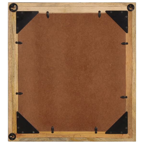 vidaXL Огледало за баня 55x1x60 см стъкло и масивно дърво манго