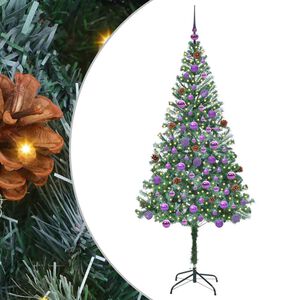 vidaXL С изкуствено коледно дърво Зелен 180 cm ПВЦ и стомана