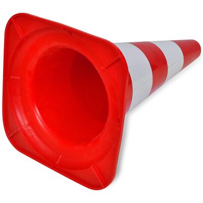 Червено-бели светлоотразителни конуси за улично движение, 50 см