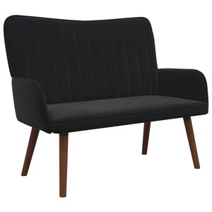 vidaXL Двуместна софа Черно 115 x 61 x 87 см Кадифе