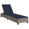 vidaXL Шезлонг с възглавници, сив, 55x200x25,5 см, полиратан