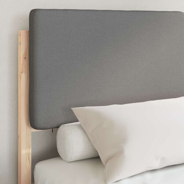 vidaXL Леглова рамка с тапицирана гръбна част Светлосиво 160 x 200 cm