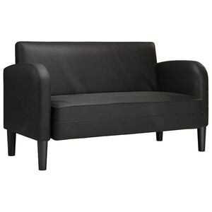 vidaXL Диван-канапе, черен, 110 см, изкуствена кожа
