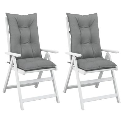 vidaXL Възглавници за градински столове 2 бр сиви 120x50x7 см плат