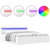 vidaXL Легло с повдигащ механизъм и LED бяло еко кожа 160x200 cм