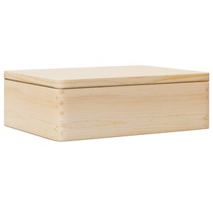 vidaXL Дървена кутия с капак 40x30x13 cm масивна дървесина бор
