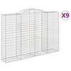 vidaXL Габионни кошници арка 9 бр 300x50x200/220 см поцинковано желязо