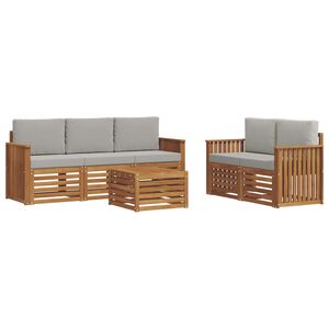 vidaXL Комплекти дивани с възглавница 6 pcs Естествено и светло сиво