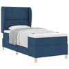 vidaXL Легло с пружинирана основа с таблото Синьо 190 x 90 cm текстил