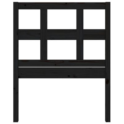 vidaXL Горна табла за легло, черна, 80,5x4x100 см, бор масив