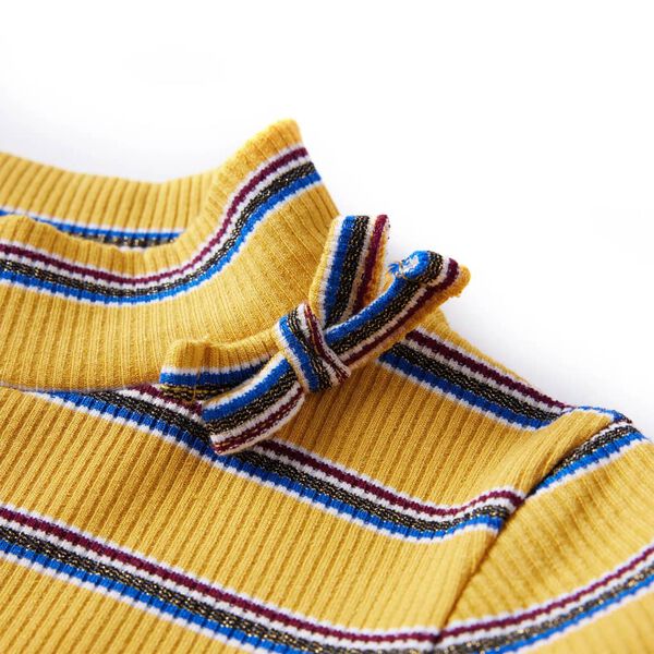 Детска тениска с дълъг ръкав, охра, 140