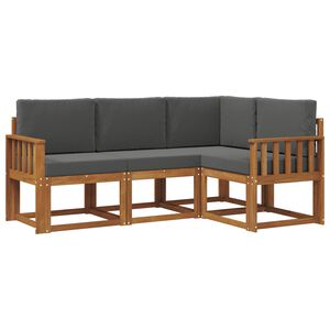 vidaXL Комплект дивани за открито 4 pcs Натурален и Антрацит