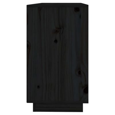 vidaXL Сайдборд, черен, 111x34x60 см, бор масив