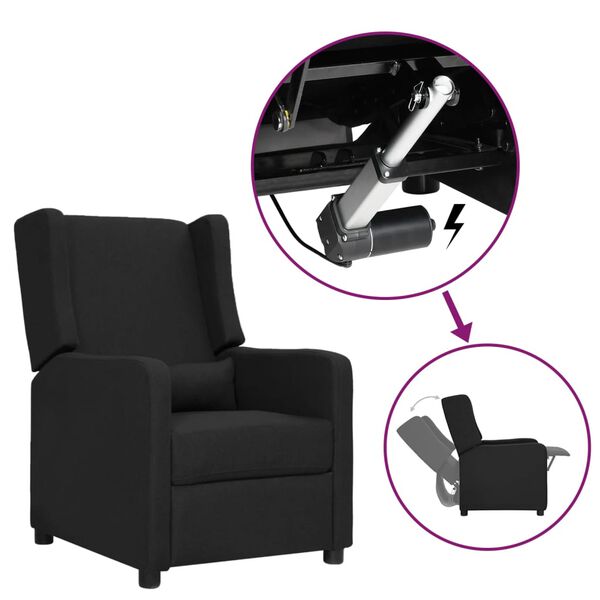 vidaXL Изправящ стол, черен, текстил