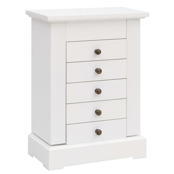 vidaXL Кутия за бижута с огледало, МДФ, 25x13,5 x 34 см