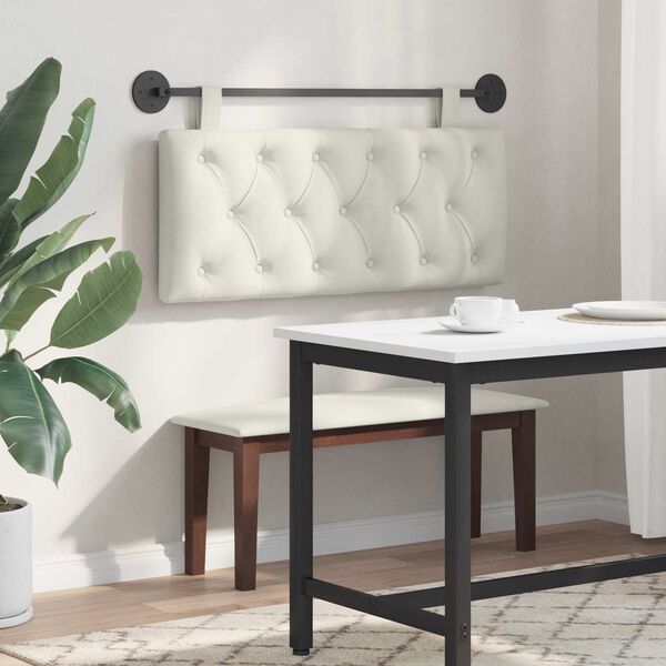 vidaXL Висяща табла Монтиране на стена Крем 110 x 55 x 7 см Кадифе