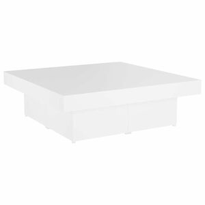 vidaXL Маса за кафе, бяла, 90x90x28 см, инженерно дърво