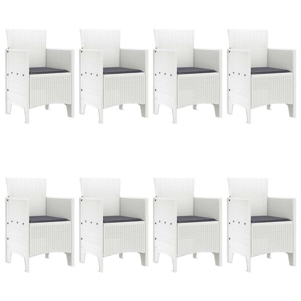 vidaXL Комплект за хранене в градината 9 pcs Бяло Полипропилен