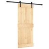 vidaXL Преплъзваща се врата Естествено и черно 85 x 210 cm