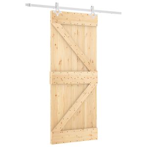 vidaXL Преплъзваща се врата Естествено и бяло 85 x 210 cm