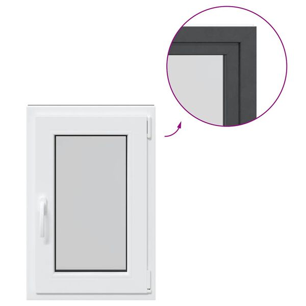 vidaXL Прозорец за мазе "RISOR" 50x75 см Отварящо-отваряем DIN десен антрацит