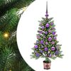 vidaXL Коледно дърво с 150 LED светодиода с поставка Зелен 90 cm ПЕ