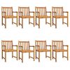 vidaXL Градински столове, 8 бр, 56x55,5x90 см, акация масив