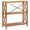 vidaXL Етажерка с 3 рафта, 80x30x87 см, дъбов масив