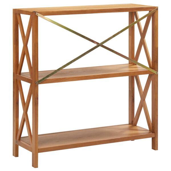 vidaXL Етажерка с 3 рафта, 80x30x87 см, дъбов масив