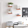 vidaXL Стенен рафт 4 pcs Червено 23 x 23,5 x 4 см Инженерно дърво