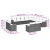 vidaXL Градински диван с възглавници, 13 части, черен, полиратан