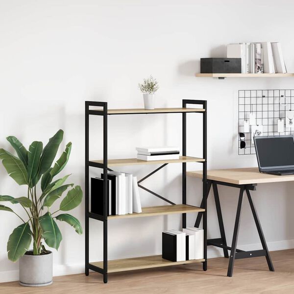 vidaXL Рафт за книги Сонома дъб 80 x 30 x 120 см Инженерно дърво