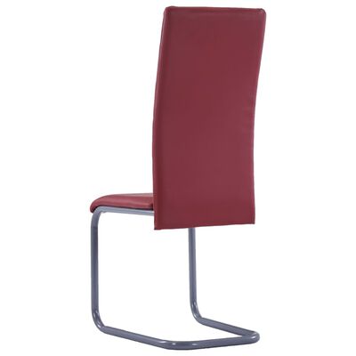 vidaXL Конзолни трапезни столове, 6 бр, червени, изкуствена кожа