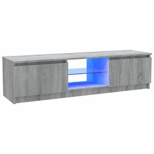 vidaXL ТВ шкаф с LED осветление, сив сонома, 120x30x36 см