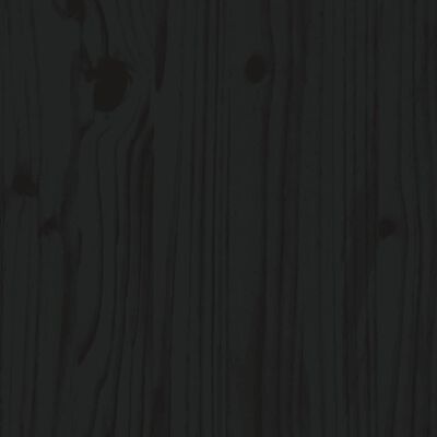 vidaXL Сайдборд, черен, 65,5x40x75 см, бор масив