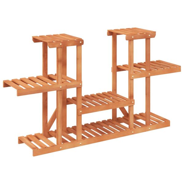 vidaXL Поставка за цветя, 110x25x73 см, масивна ела