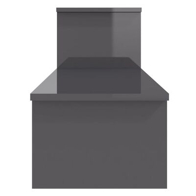 vidaXL ТВ шкаф, сив гланц, 180x30x43 см, ПДЧ
