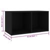 vidaXL Комплект ТВ шкафове от 5 части, черен, инженерно дърво