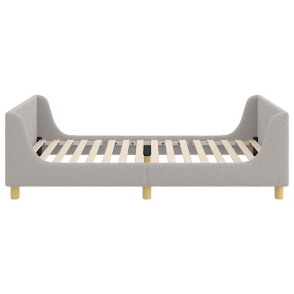 vidaXL Легло за деца с табла Светлосиво 90 x 190 cm Вълнена тъкан