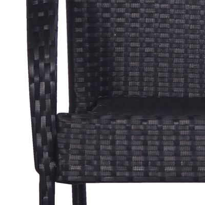 vidaXL Стифиращи външни столове, 4 бр, полиратан, черни