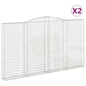 vidaXL Габионни кошници арка 2 бр 400x30x220/240 см поцинковано желязо